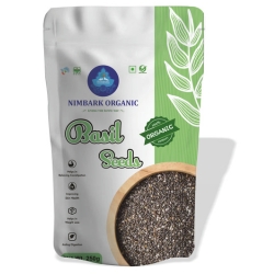 Nimbark Organic Basil Seeds | Sabja Seeds | Seeds for Eating | Basil Seeds | Sabja ke Beej 250gm